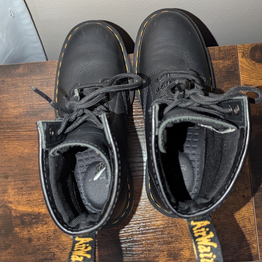 Dr. Martens Work 1460 Black Leather Slip Resistant Safety Boots US L 7 M 6 - Picture 5 of 7